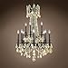Traditional Versailles 12 Light 24" Crystal Chandelier, Dark Bronze Frame with Golden Teak European Crystals, Hanging Ceiling Light