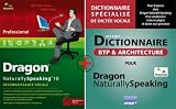 Dragon NaturallySpeaking professional v10 + dictionnaire btp/architecture