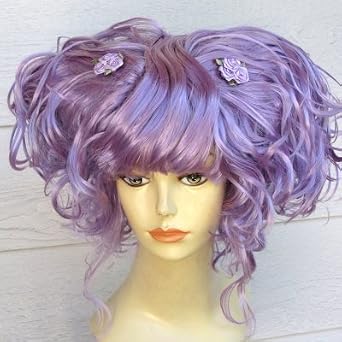 Lavender or Blonde Anime Cosplay Costume Wig with Pigtails
