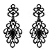 188-JET BLACK Fashion Party & Wedding Jewelry Tear Drop Dangle Chandelier Alloy Rhinestone Earrings