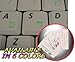 HEBREW KEYBOARD DECALS ON TRANSPARENT BACKGROUND WITH BLUE, BLACK, GREEN, RED, WHITE OR YELLOW LETTERING (Green)