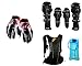 Auto Pearl Premium Quality Bike Accessories Combo Of Fox Hand Grip Glove Black & Red 1 Pair. & AXO Motorcycle Racing Rider Elbow And Knee Guard Pads Protector Gear Black. & KTM Type Water Rucksack Backpack For Bike Riding / Cycling / Mount Climibing Bag With 2 Ltr. Hydration Bladder. RS.3522.00