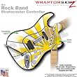 Rising Sun Yellow WraptorSkinz Skin fits Rock Band Stratocaster Guitar for Nintendo Wii, XBOX 360, PS2 & PS3 (GUITAR NOT INCLUDED)