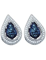 0.40CTW BLUE DIAMOND FASHION EARRINGS