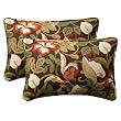 Pack of 2 Outdoor Patio Furniture Rectangular Throw Pillows 24.5" - Floral Cafe