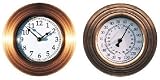 Classic Copper Outdoor Wall Clock and Thermometer Set (8 inch)