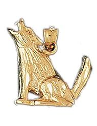 Dazzlers Solid 14k Gold Fox Charm Pendant Available in three colors from jewelsberry (weights: 2.7 grams only)