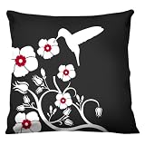 100% Thai Silk Decorative Pillow - Chinois Bird Gray (18x18)