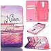 LG K7 Case, LG Tribute 5 Case, JanCalm Wallet Case,[Kickstand] Pattern Premium PU Leather Wallet [Card/Cash Slots] Flip Cover for LG Tribute 5 / LG K7Including-ONE Crystal Pen (Never stop dreaming)