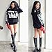 Urparcel Womens Sweatshirt Top Letter Print Hoodies Blouse Long Sleeve Sweats