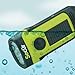 Secur Waterproof Hand crank or built in Solar powered 3 LED Flashlight, High power 3 functions LED, Dynamo powered no batteries needed, waterproof up to 45 feet