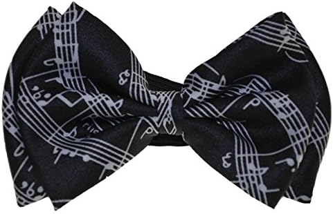BKO Bowtie with Adjustable Plastic Clip Music Notes
