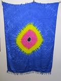 Paréo sarong Jupe portefeuille Serviette de bain dessin Batique Bleue Multicolore 16