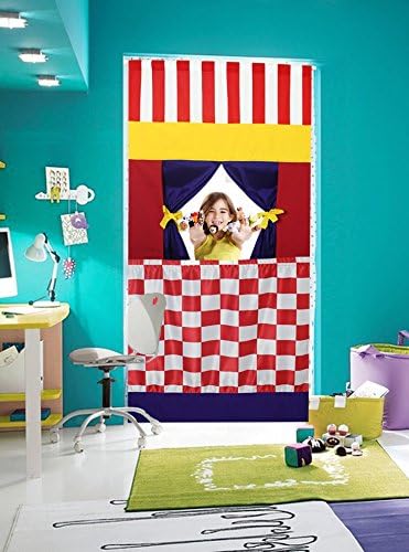 KidWiz Doorway Puppet Theater for Hand Puppets &amp; Finger Animals and characters. Children &amp; Adult curtain stage theatre for Creative Play and Interactive Fun.
