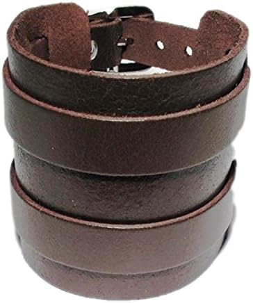 AUTHENTIC HANDMADE Genuine Leather Bracelet Wrist Band Rope Bangle Mens Womens Jewerly Steel Wristband Vintage Love Gift Braided Charm Cuff Bangle Style Fashion Craft Unisex Multi Men Women Moogu
