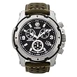 Timex Men's T49626 Brown Leather Quartz Watch with Black Dial
