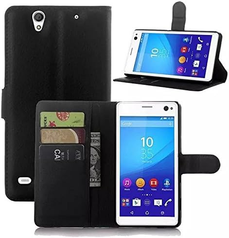 Hicos Premium PU Protective Leather Case for SONY Xperia C4-Black