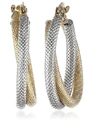 14k Two-Tone Gold Double Tube Hoop Earrings