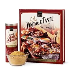 Salem Baking Company Vintage Taste Cookbook & Ginger Spice Cookie Crumbles Tube Gift Set, 3.5-Pound Box