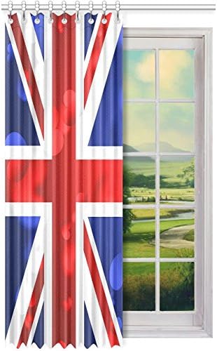 Union Jack Blackout Window Curtain/Panel 52" W X 84" L (One Panel)
