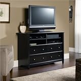 Sauder Edge Water Highboy TV Stand Estate Black