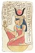 Kneeling Isis Holding Ankh Small Relief, Color Details