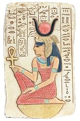 Kneeling Isis Holding Ankh Small Relief, Color Details