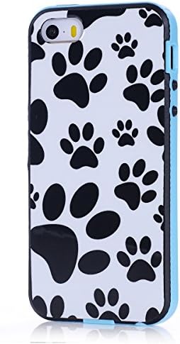 The Latest Fashion TPU Soft Material + Rich And Colorful Personal Slim Design Phone Cover Skin Protective Cover Retail Packaging And A simple Detachable Keychain High-End Business Gifts For The iPhone5/5S Case (Dog paw footprints)