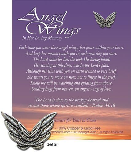 KBC Products 4098 Angel Wings - In Loving Memory for a Girl