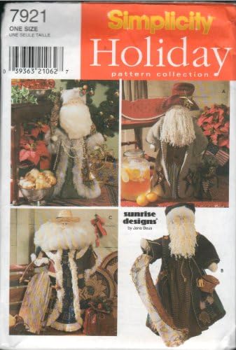 Simplicity Holiday Christmas Pattern 7921 ; Santa & Clothes
