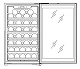 Kalamera 50 Bottle Freestanding Stainless Steel Door Compressor Wine Cooler Refrigerator with 7 Removable Wooden Shelves Electronic Controls