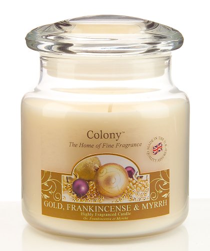 Colony Gift Corporation Ltd Wax Lyrical Homescents Klassische Kerze im Glasgef&auml;&szlig;, Gold,Weihrauch & Myrrhe