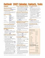 Microsoft Outlook 2007 Calendar, Contacts, Tasks Quick Reference Guide