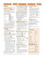 Microsoft Outlook 2007 Calendar, Contacts, Tasks Quick Reference Guide (Cheat Sheet of Instructions, Tips & Shortcuts - Laminated)