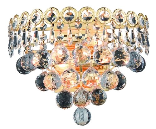 Century 2 Light Wall Sconce Finish: Gold, Crystal Trim: Elegant Cut On Sale