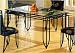Black Matrix Design Dining Table With Glass Insert