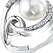 Artistic Teardrop 8.5mm Freshwater Cultured White Pearl Ring in Sterling Silver