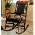 Traditional Style Bycast Leather Rocking Chair