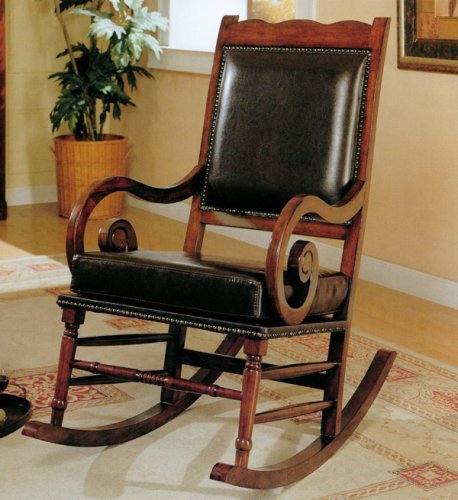 Traditional Style Bycast Leather Rocking Chair