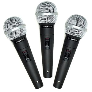 GLS Audio Professional Vocal Microphone ES-58-S – With On/Off Switch 3 Pack