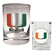 Miami Hurricanes NCAA Rocks Glass And Shot Glass Set by Great American Products