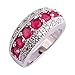 Psiroy Women's 925 Sterling Silver 1.3cttw Ruby Spinel Filled Ring