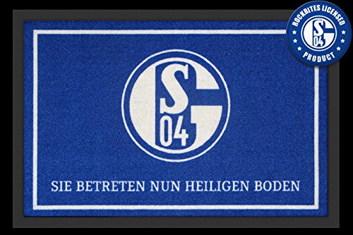 FC SCHALKE 04 Fußmatte “Sie betreten nun heiligen Boden” 60x40cm, rutschfeste Unterseite, offiziell lizenziert