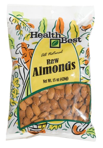 Health Best Almonds Whole Raw, 15-Ounce Packages (Pack of 2)