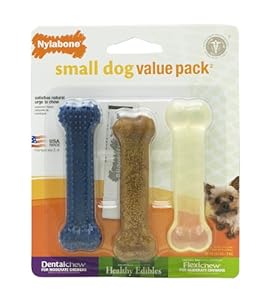 Nylabone Small Dog Chews Value Pack, Petite, for Dogs up to 15 Pounds