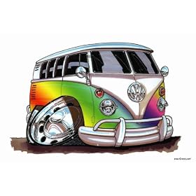 VW SPLITTY RAINBOW CAMPER KOOLART IMAGE CERAMIC MUG 2134