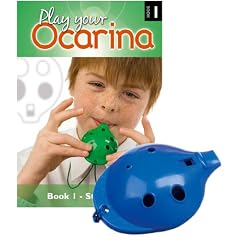 Englische Okarina, BLAU, und das erste Buch: Play your Ocarina Book 1, als Set
