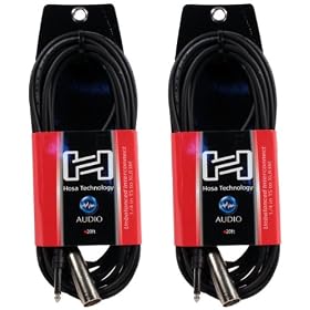 Pair of (2) Hosa Pxm-120 20 Foot 1/4" Ts to XLR Male Unbalanced Interconnect Audio Cables