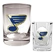 St. Louis Blues NHL Rocks Glass & Square Shot Glass Set - Primary Logo by Great American Products