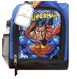 Superman Lunch Box with 2 Mesh Side Pockets and Free Waterbottle